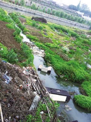 鎮(zhèn)江古運河河道垃圾堆積